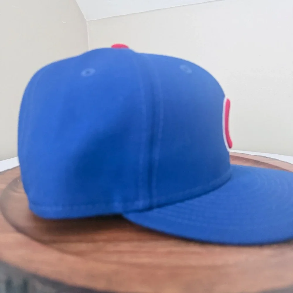 New Era Chicago Cubs Hat Kids 6 3/4 59FIFTY Fitted Blue Baseball Cap MLB